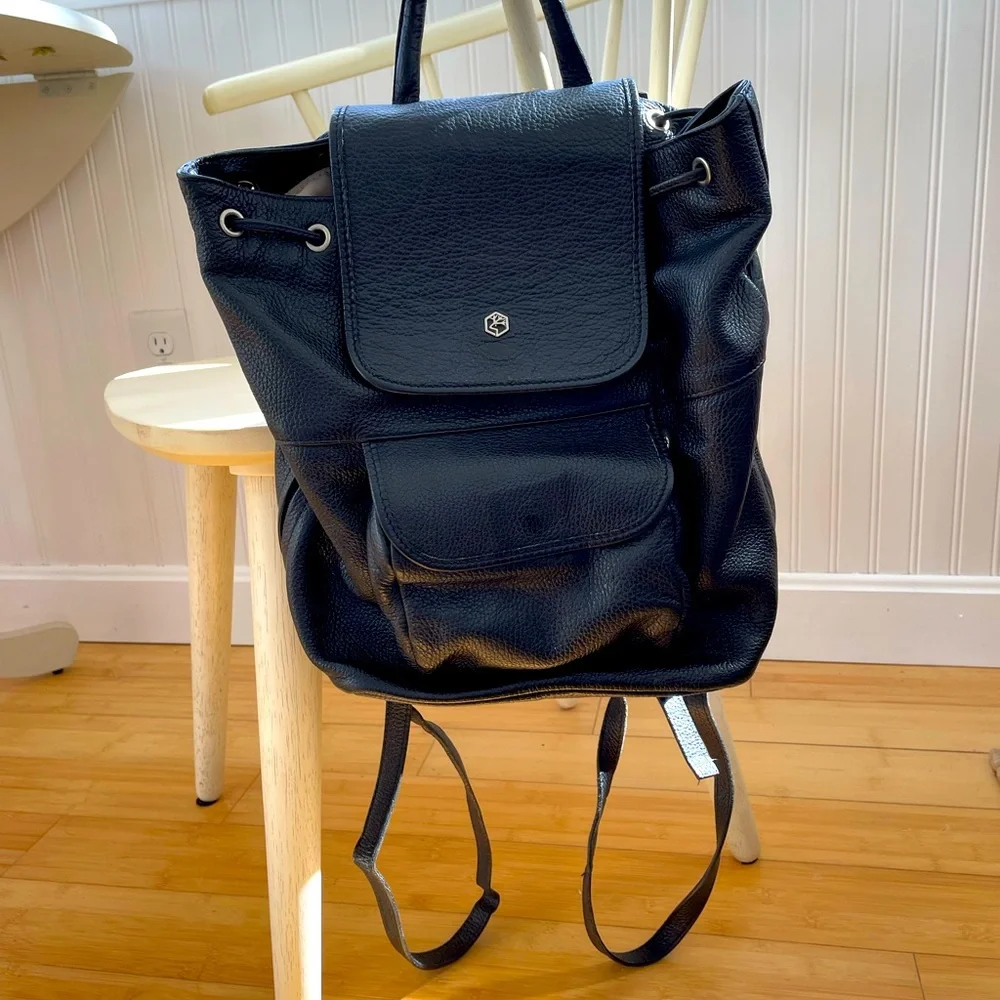 Y2K Valentina Black Pebble Leather Backpack